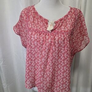 Hollister Pink Geometric Blouse